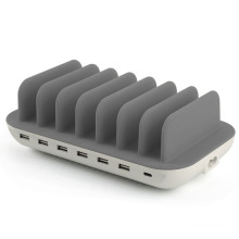 Tablet Charging Station 7 Port Cell Phone Docking Station Charger Orgnazier for Mobile Phone and Tablets